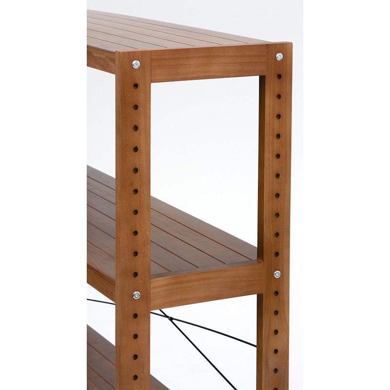 萩原 木製ラック　幅60cm　4段 ライトブラウン MCC-6035LBR 1台（ご注文単位1台）【直送品】