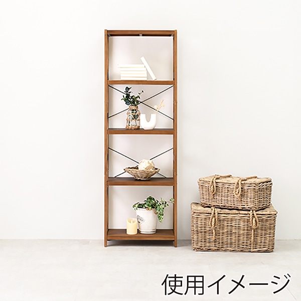 萩原 木製ラック　幅60cm　5段 ライトブラウン MCC-6036LBR 1台（ご注文単位1台）【直送品】