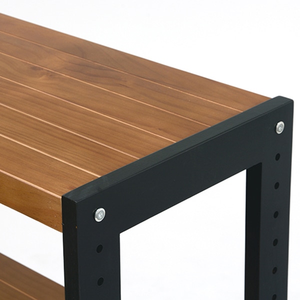 萩原 木製ラック　幅60cm　5段 ダークグレー×ライトブラウン MCC-6036DGLB 1台（ご注文単位1台）【直送品】