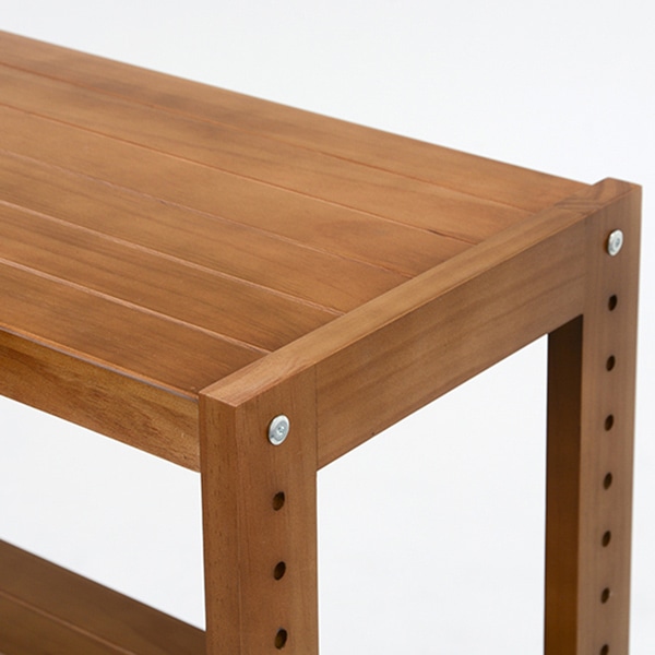 萩原 木製ラック 幅40cm 4段 ライトブラウン MCC-6037LBR 1台(ご注文単位1台)【直送品】