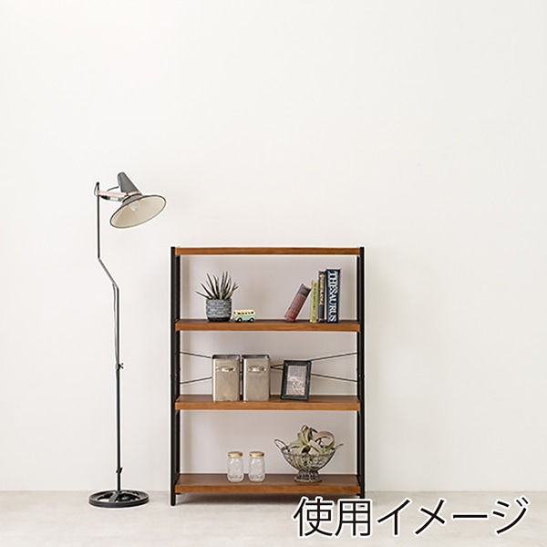 萩原 木製ラック 幅40cm 4段 ダークグレー×ライトブラウン MCC-6037DGLB 1台(ご注文単位1台)【直送品】