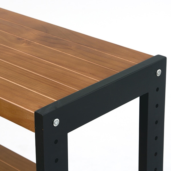 萩原 木製ラック 幅40cm 5段 ダークグレー×ライトブラウン MCC-6038DGLB 1台(ご注文単位1台)【直送品】