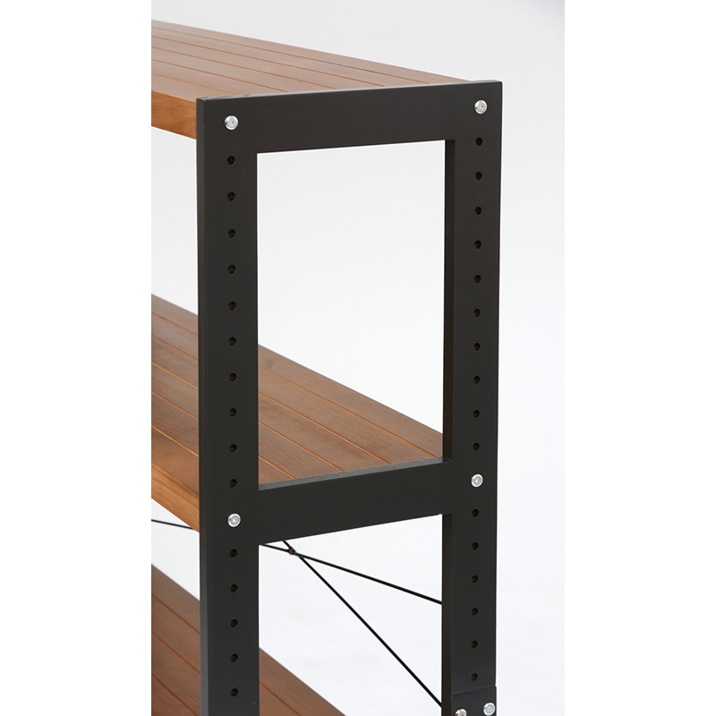 萩原 木製ラック 幅40cm 5段 ダークグレー×ライトブラウン MCC-6038DGLB 1台(ご注文単位1台)【直送品】