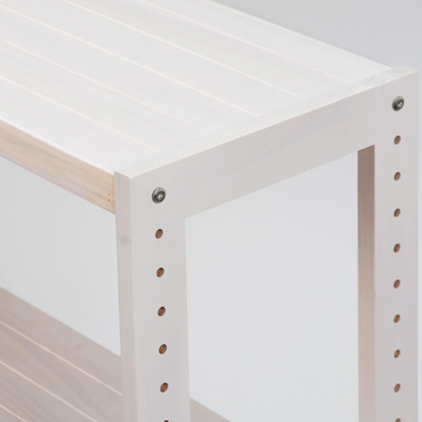 萩原 木製ラック 幅40cm 5段 ホワイトウォッシュ MCC-6038WS 1台(ご注文単位1台)【直送品】