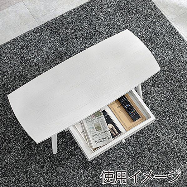 萩原 引き出し付きテーブル　スクエア　幅95cm ホワイトウォッシュ MT-6351WS 1台（ご注文単位1台）【直送品】