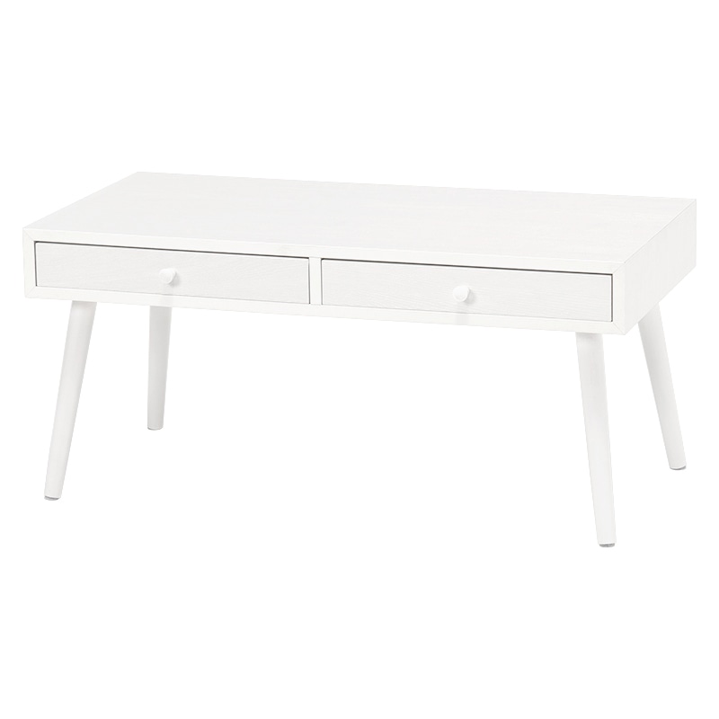 萩原 ローテーブル 幅80cm 引き出しタイプ ホワイトウォッシュ MT-6620WS 1台(ご注文単位1台)【直送品】