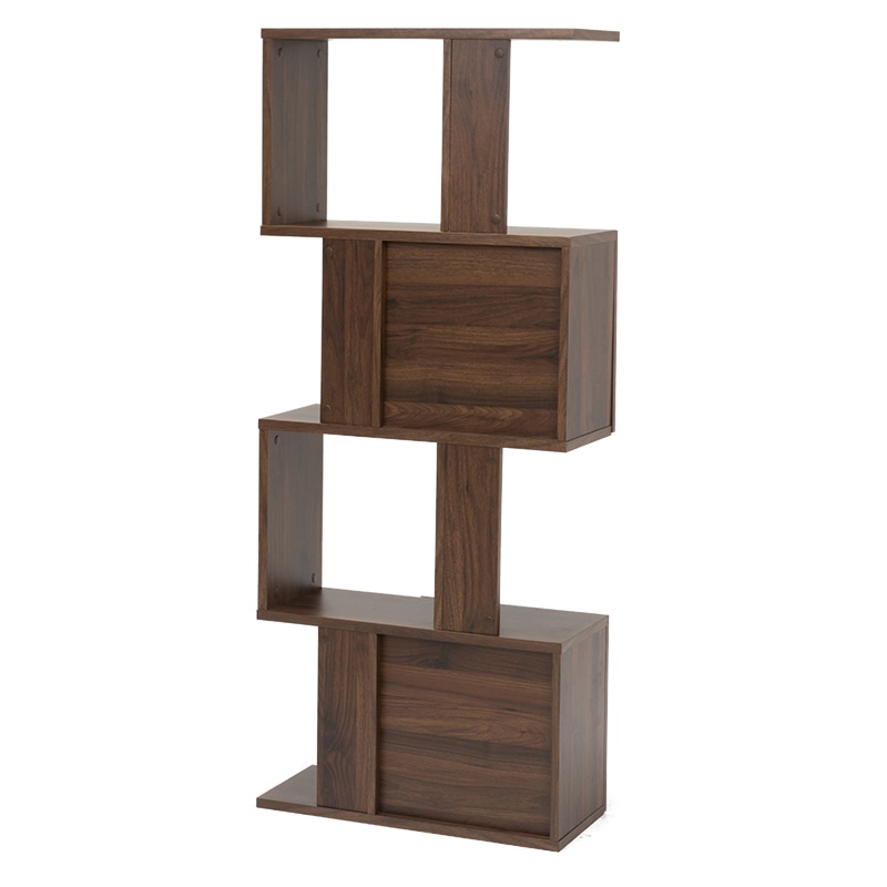 萩原 扉付きオープンラック　幅59cm　5段 ブラウン RCC-1015BR 1台（ご注文単位1台）【直送品】