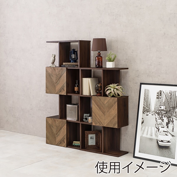 萩原 扉付きオープンラック　幅59cm　5段 ブラウン RCC-1015BR 1台（ご注文単位1台）【直送品】