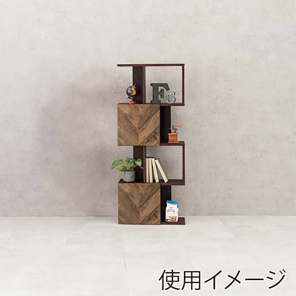 萩原 扉付きオープンラック　幅59cm　5段 ブラウン RCC-1015BR 1台（ご注文単位1台）【直送品】