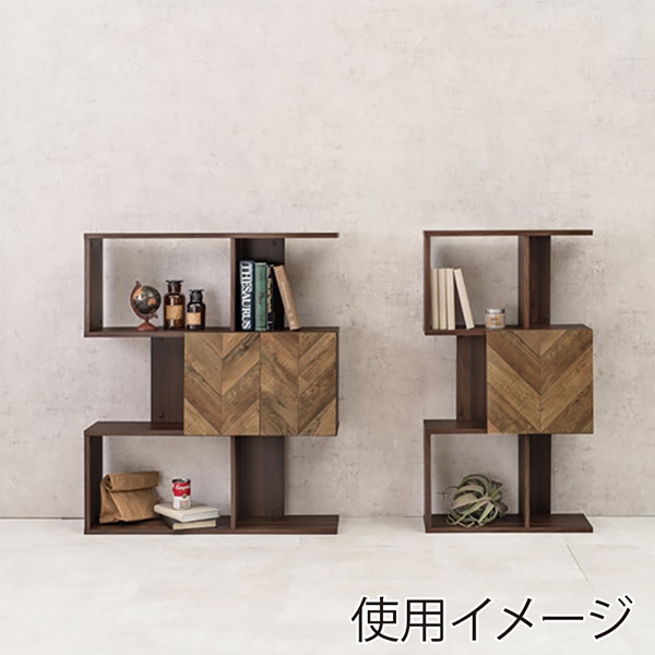 萩原 扉付きオープンラック 幅90cm 4段 ブラウン RCC-1016BR 1台(ご注文単位1台)【直送品】