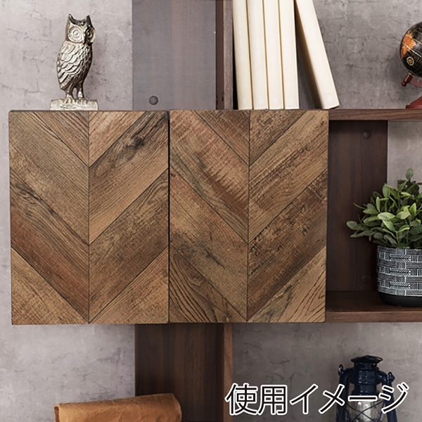 萩原 扉付きオープンラック　幅90cm　5段 ブラウン RCC-1017BR 1台（ご注文単位1台）【直送品】