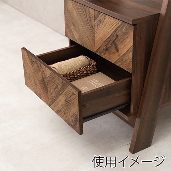 萩原 チェストラック 幅75cm 4段 引出し2杯 RCH-1093BR 1台(ご注文単位1台)【直送品】