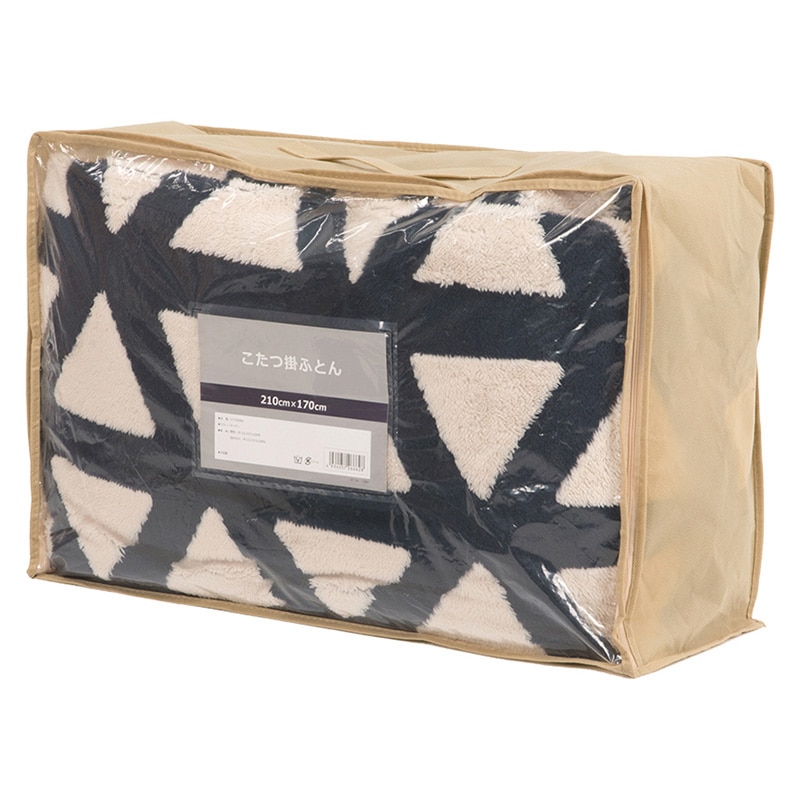 萩原 スノウ うす掛けこたつ布団 170×210cm 三角柄 ネイビー スノウ950-TNV 1台(ご注文単位1台)【直送品】