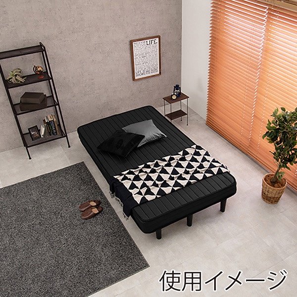 萩原 ボンネルコイル マットレスベッド ブラック KMB-3105SD-BK 1台(ご注文単位1台)【直送品】