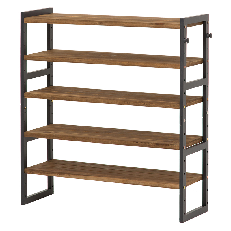 萩原 シューズラック 幅85cm 5段 ダークグレー MSS-6712NDG 1台（ご注文単位1台）【直送品】