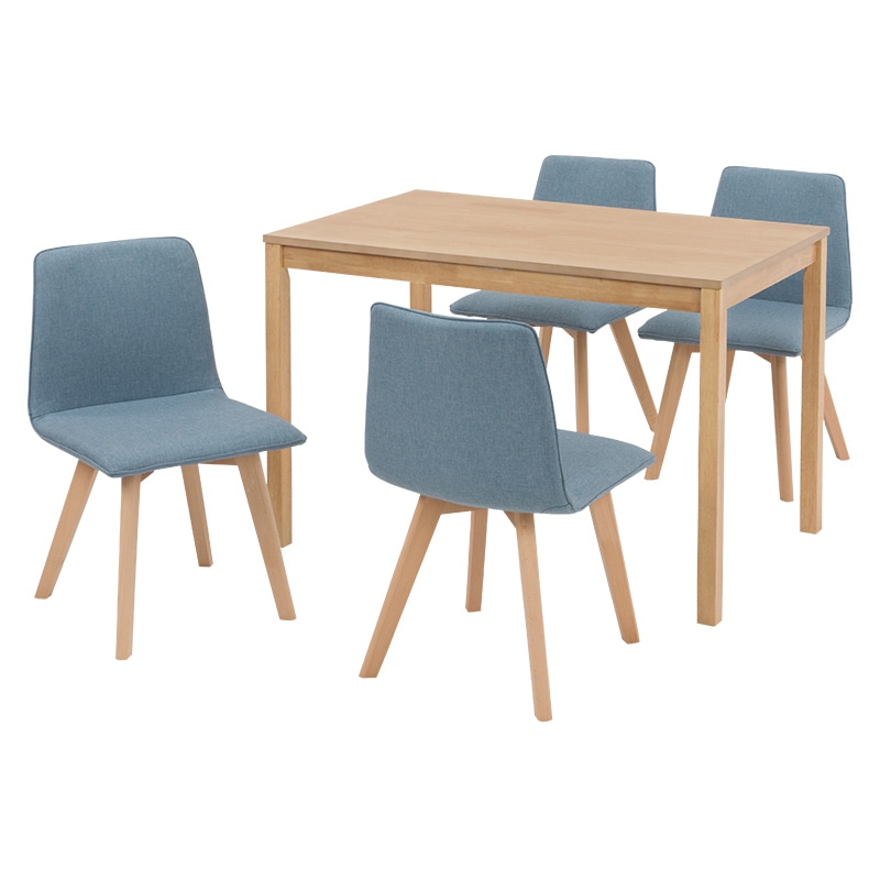 萩原 ダイニング5点セット ナチュラル×ブルー SH-8618LNT-BL-5S 1セット(ご注文単位1セット)【直送品】