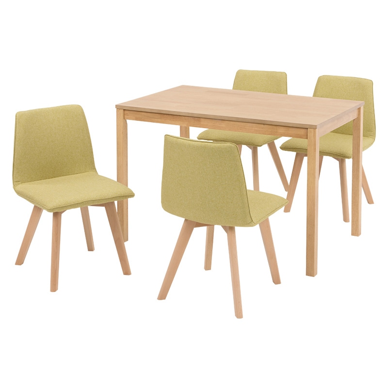 萩原 ダイニング5点セット ナチュラル×グリーン SH-8618LNT-GR-5S 1セット(ご注文単位1セット)【直送品】