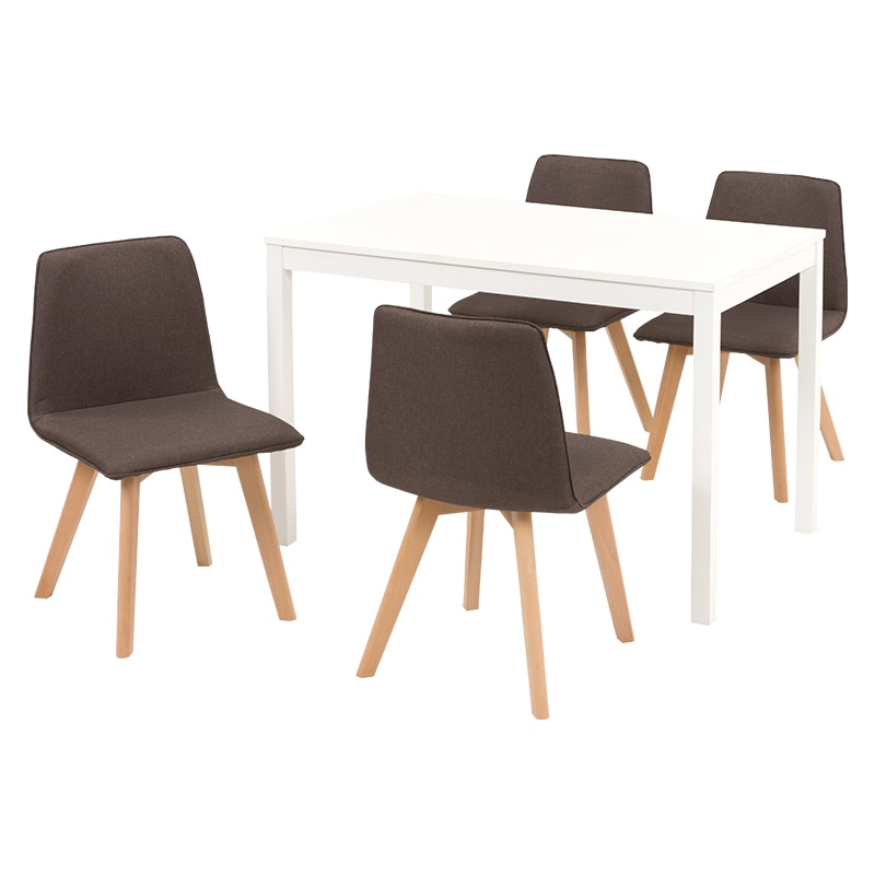 萩原 ダイニング5点セット ホワイト×ブラウン SH-8618WH-BR-5S 1セット(ご注文単位1セット)【直送品】
