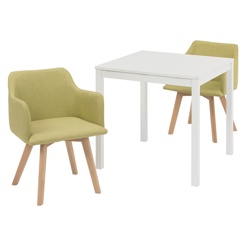 萩原 ダイニング3点セット ホワイト×グリーン SH-8620WH-23GR-3S 1セット(ご注文単位1セット)【直送品】