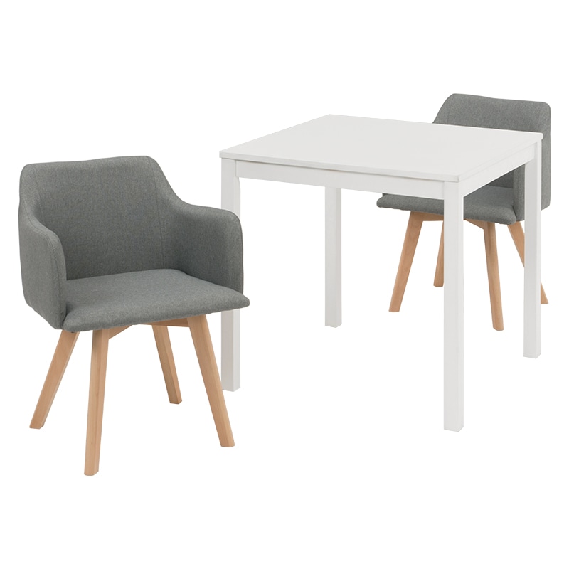萩原 ダイニング3点セット ホワイト×グレー SH-8620WH-23GY-3S 1セット(ご注文単位1セット)【直送品】