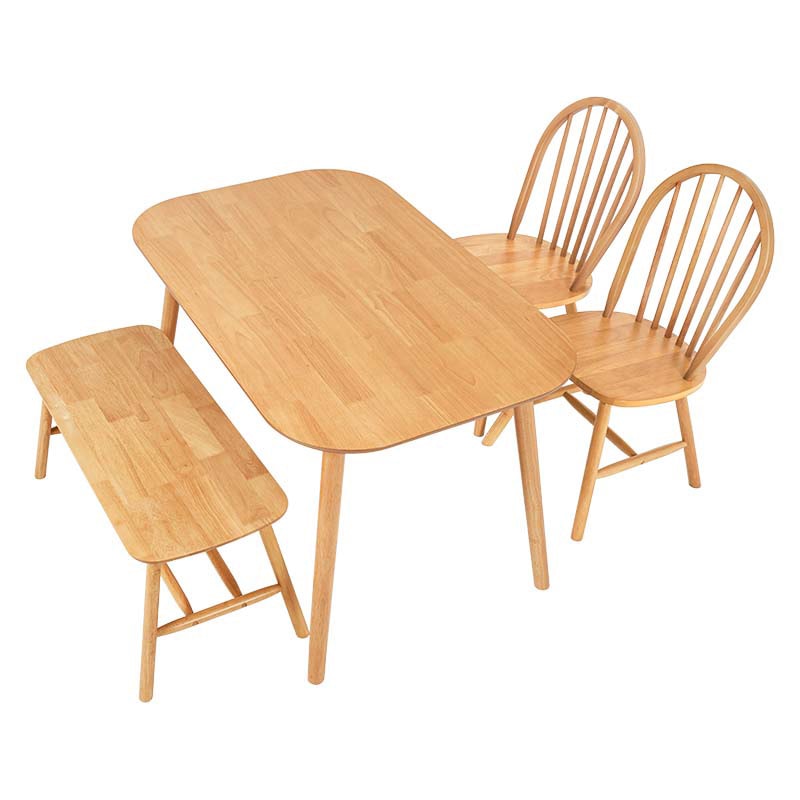 萩原 ウィンザーダイニング 4点セット 角型テーブル ナチュラル BT-8626-24-25-LNT-4S 1セット(ご注文単位1セット)【直送品】