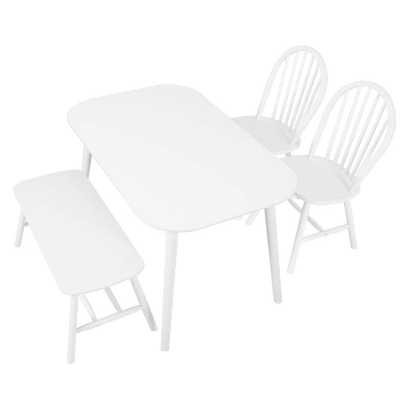 萩原 ウィンザーダイニング 4点セット 角型テーブル ホワイト BT-8626-24-25-WH-4S 1セット(ご注文単位1セット)【直送品】