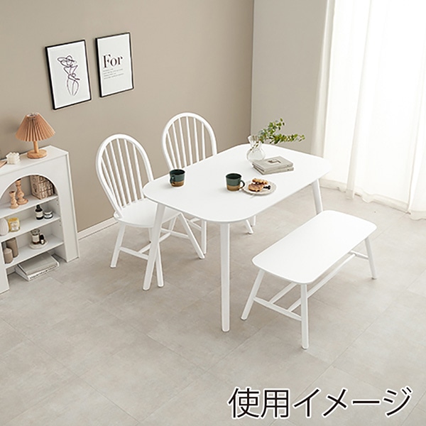 萩原 ウィンザーダイニング 4点セット 角型テーブル ホワイト BT-8626-24-25-WH-4S 1セット(ご注文単位1セット)【直送品】