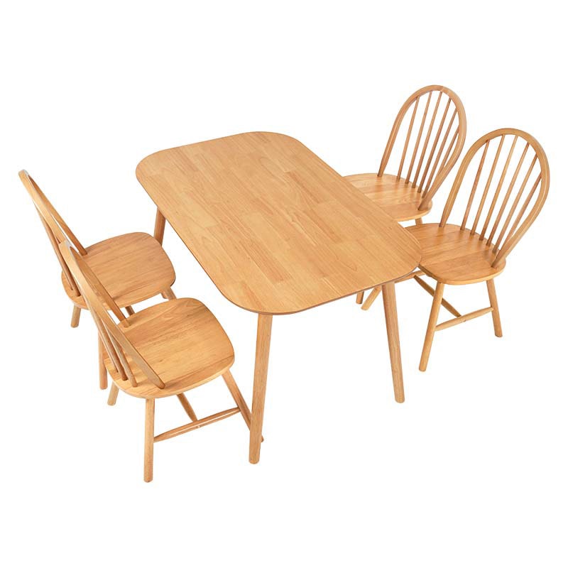 萩原 ウィンザーダイニング 5点セット 角型テーブル ナチュラル BT-8626-24-LNT-5S 1セット(ご注文単位1セット)【直送品】