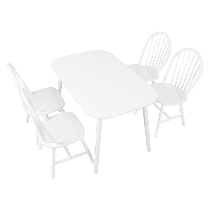 萩原 ウィンザーダイニング 5点セット 角型テーブル ホワイト BT-8626-24-WH-5S 1セット(ご注文単位1セット)【直送品】