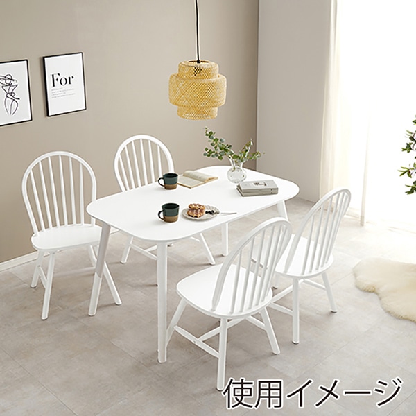 萩原 ウィンザーダイニング 5点セット 角型テーブル ホワイト BT-8626-24-WH-5S 1セット(ご注文単位1セット)【直送品】