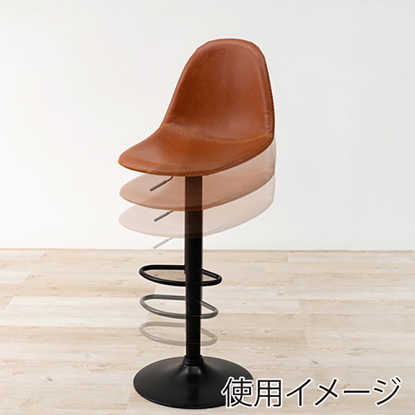 萩原 カウンターチェア 昇降式 ブラウン LC-4525BR 1台(ご注文単位1台)【直送品】