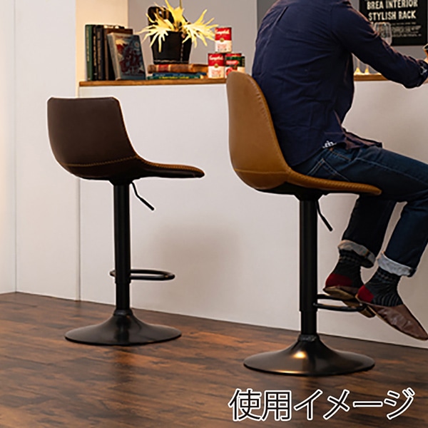 萩原 カウンターチェア 昇降式 キャメル LC-4525CA 1台(ご注文単位1台)【直送品】