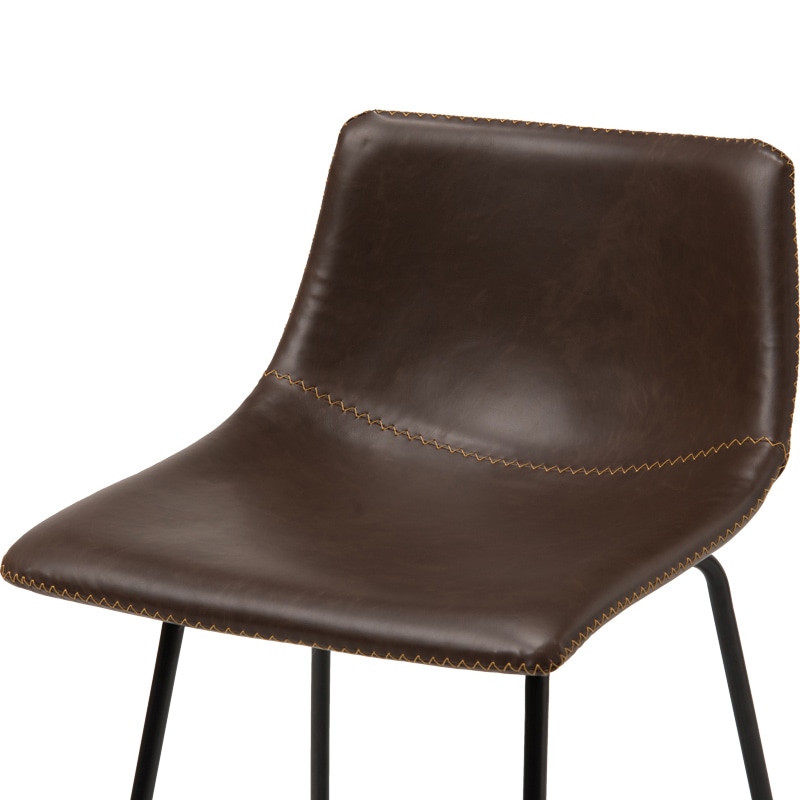 萩原 カウンターチェア 背もたれ付 高さ84.5cm ダークブラウン LC-4534DBR 1台(ご注文単位1台)【直送品】