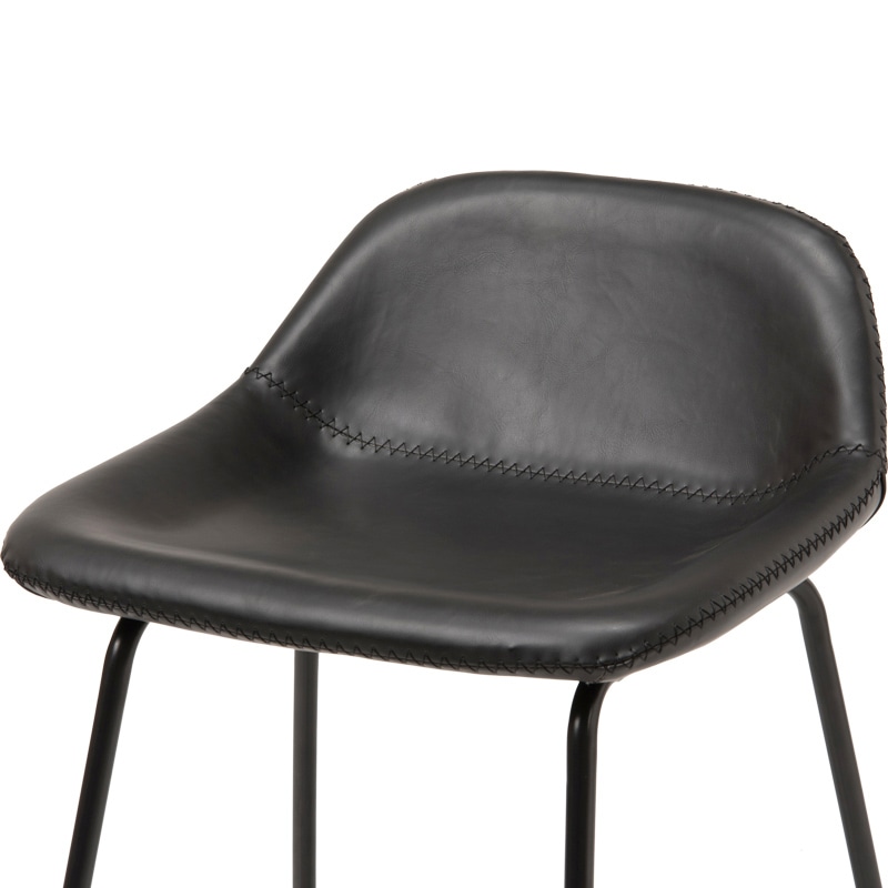 萩原 カウンターチェア　背もたれ付　高さ75.5cm ブラック LC-4536BK 1台（ご注文単位1台）【直送品】