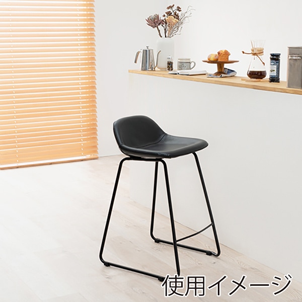 萩原 カウンターチェア　背もたれ付　高さ75.5cm ブラック LC-4536BK 1台（ご注文単位1台）【直送品】