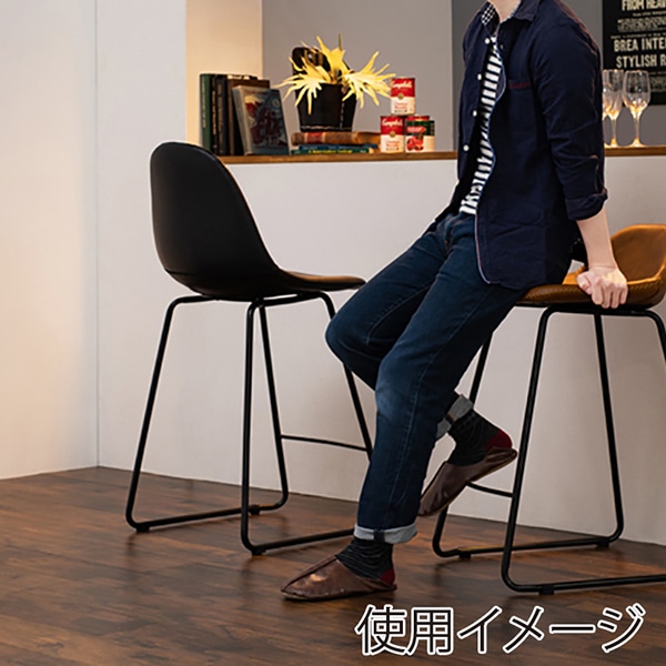 萩原 カウンターチェア 背もたれ付 高さ75.5cm キャメル LC-4536CA 1台(ご注文単位1台)【直送品】