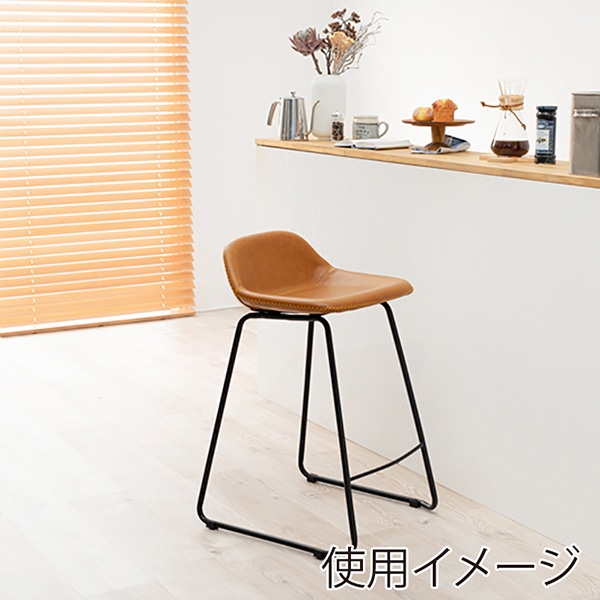 萩原 カウンターチェア 背もたれ付 高さ75.5cm キャメル LC-4536CA 1台(ご注文単位1台)【直送品】