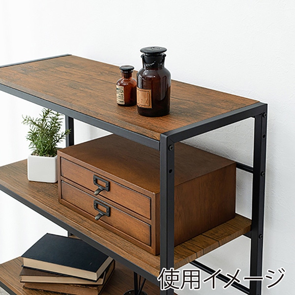 萩原 4段ラック 幅75cm ブラウン LCC-4674-BR 1台(ご注文単位1台)【直送品】