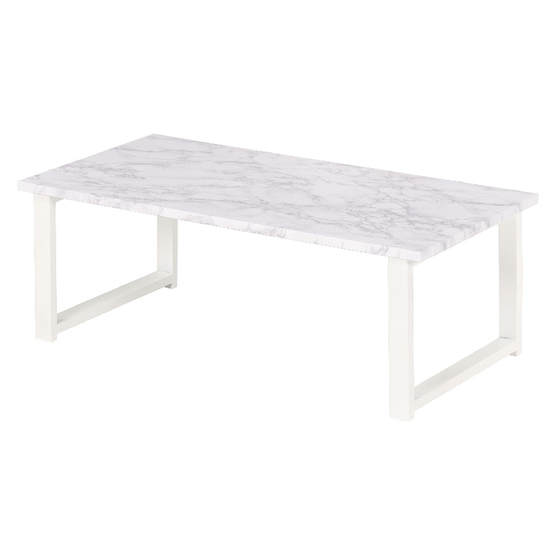 萩原 ローテーブル 幅90cm 四角脚 マーブルホワイト LT-4394MWH 1台(ご注文単位1台)【直送品】