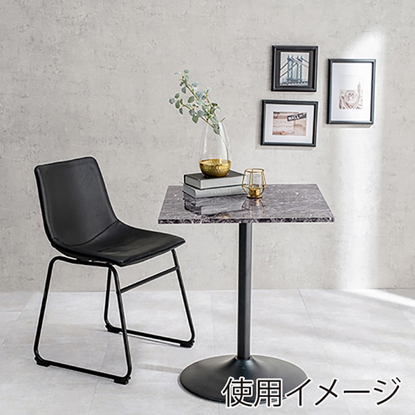 萩原 カフェテーブル 角型 幅60cm マーブルブラック LT-4919MBK 1台(ご注文単位1台)【直送品】