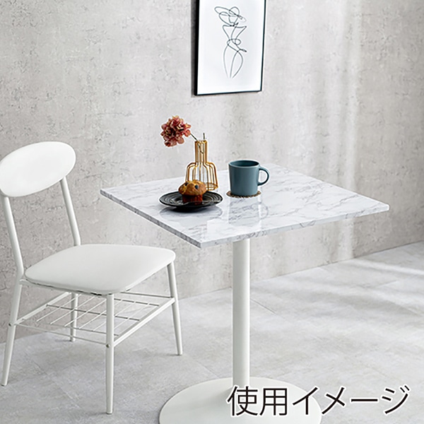 萩原 カフェテーブル 角型 幅60cm マーブルホワイト LT-4919MWH 1台(ご注文単位1台)【直送品】