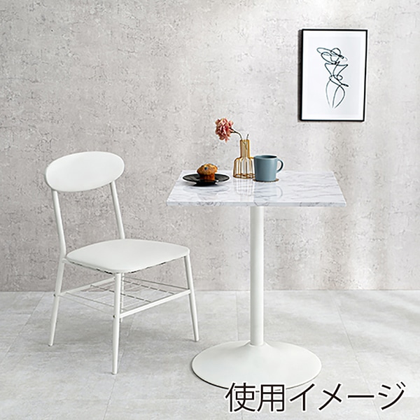 萩原 カフェテーブル 角型 幅60cm マーブルホワイト LT-4919MWH 1台(ご注文単位1台)【直送品】