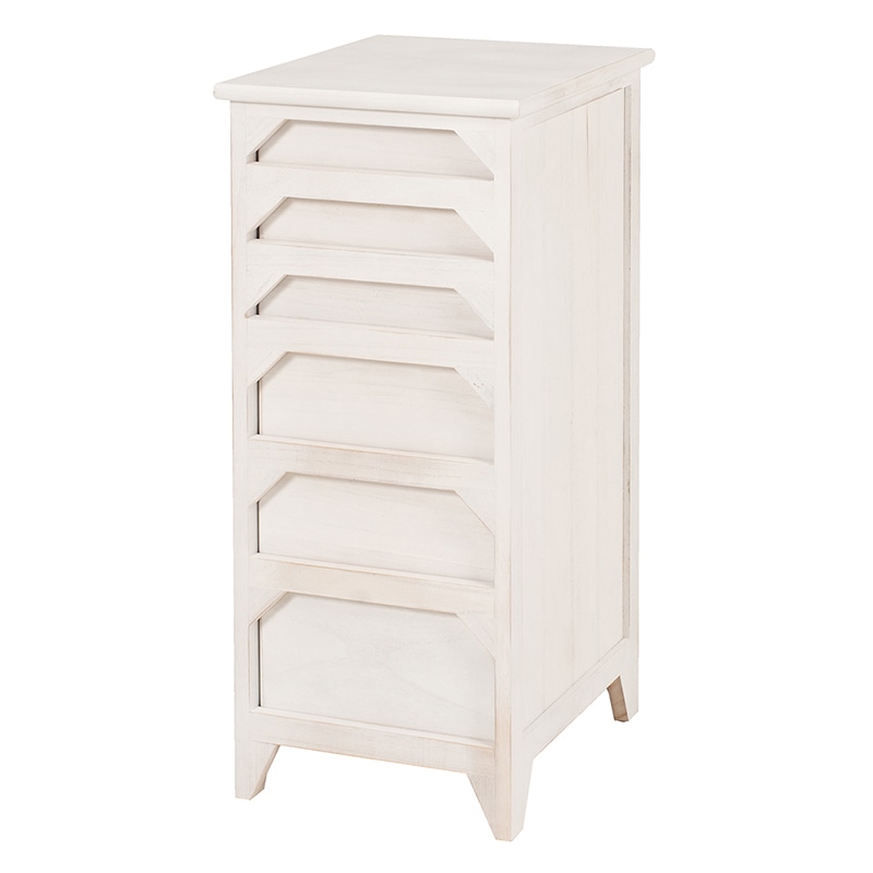 萩原 スリムチェスト 引出し6杯 アンティークホワイト MCH-6270AW 1台(ご注文単位1台)【直送品】