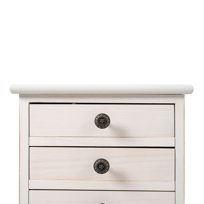 萩原 スリムチェスト 引出し6杯 アンティークホワイト MCH-6270AW 1台(ご注文単位1台)【直送品】