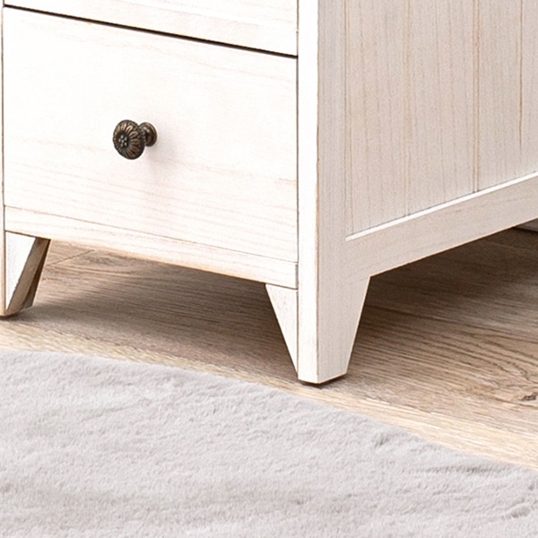 萩原 スリムチェスト 引出し6杯 アンティークホワイト MCH-6270AW 1台(ご注文単位1台)【直送品】