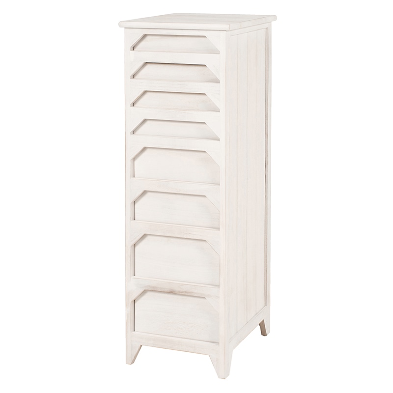 萩原 スリムチェスト　引出し8杯 アンティークホワイト MCH-6271AW 1台（ご注文単位1台）【直送品】