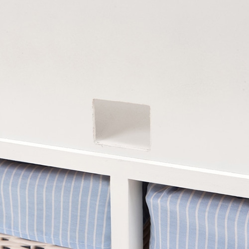 萩原 テレビ台　幅70cm　バスケット2個 ホワイト　ブルーストライプ MTV-5784WH 1台（ご注文単位1台）【直送品】