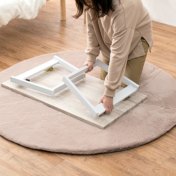 萩原 折りたたみテーブル 台形脚 ホワイト LT-4397WH 1台(ご注文単位1台)【直送品】