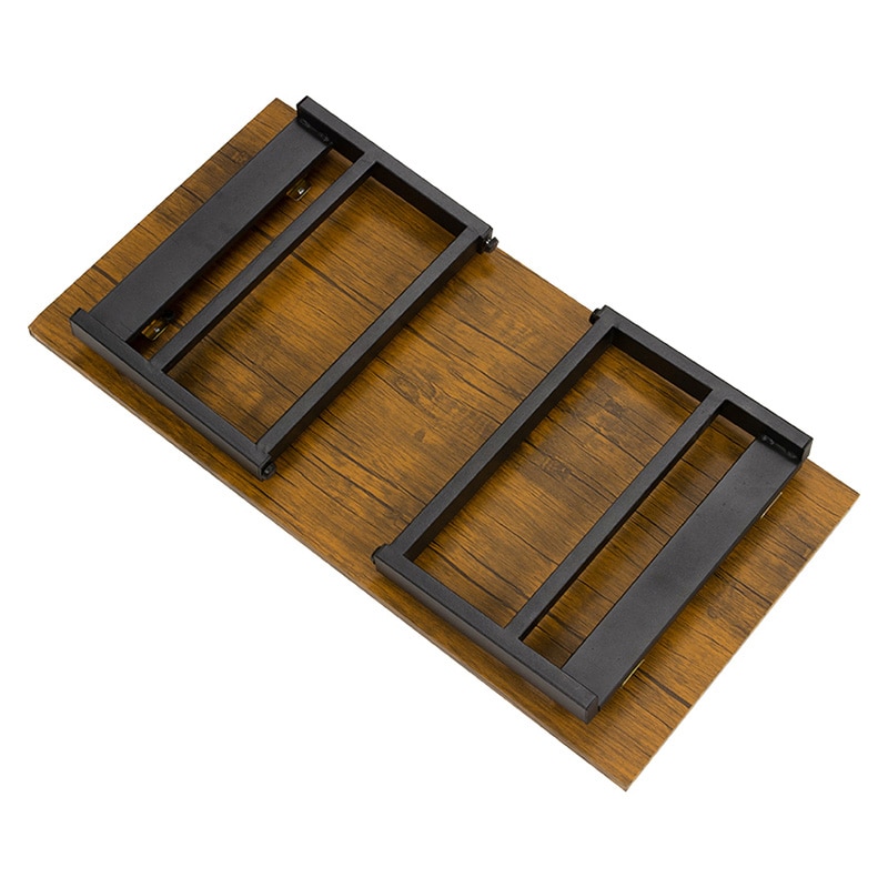 萩原 折りたたみテーブル 棚付 四角脚 ブラウン LT-4398BR 1台(ご注文単位1台)【直送品】