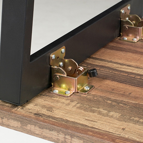 萩原 折りたたみテーブル　棚付　四角脚 ライトブラウン LT-4398LBR 1台（ご注文単位1台）【直送品】